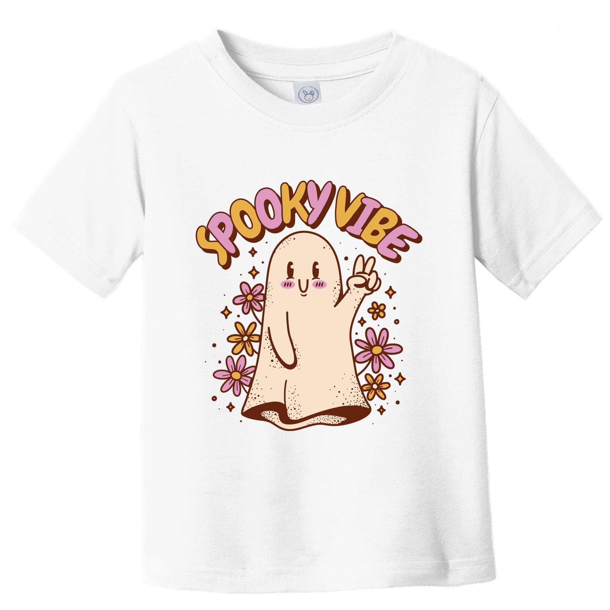 Spooky Vibe Cute Hippie Ghost Toddler T-Shirt