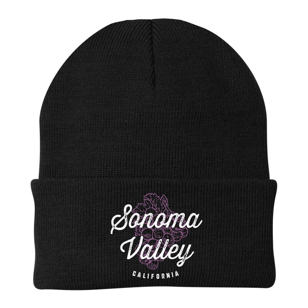 Sonoma Valley California Wine Country Vintage Gift Beanie