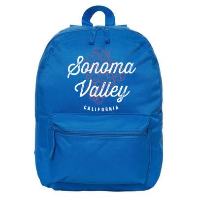 Sonoma Valley California Wine Country Vintage Gift 16 in Basic Backpack