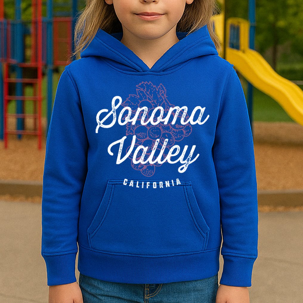 Sonoma Valley California Wine Country Vintage Gift Kids Hoodie
