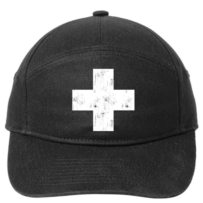 Swiss Vintage Cross Flag Switzerland 7-Panel Snapback Hat