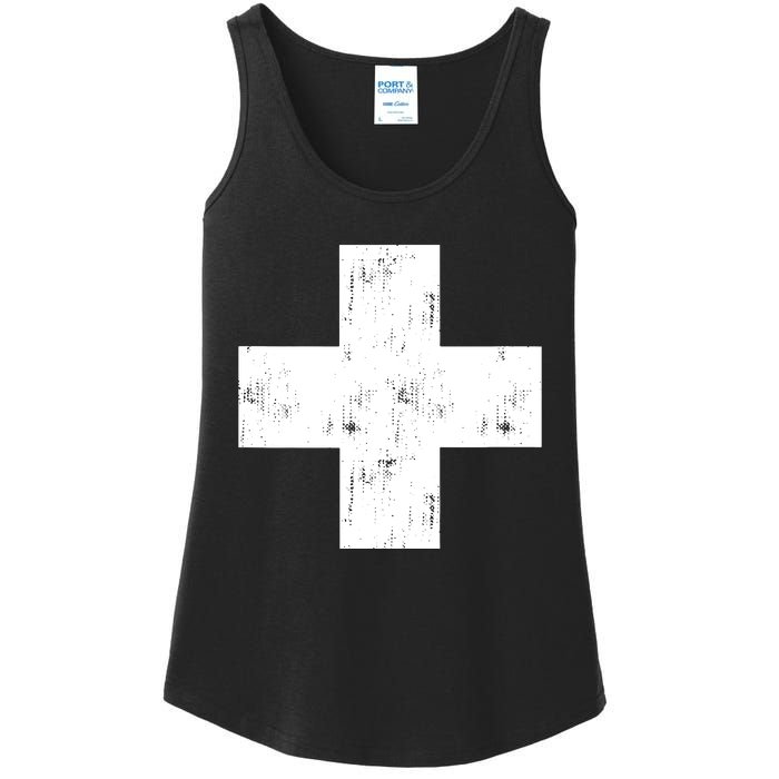 Swiss Vintage Cross Flag Switzerland Ladies Essential Tank