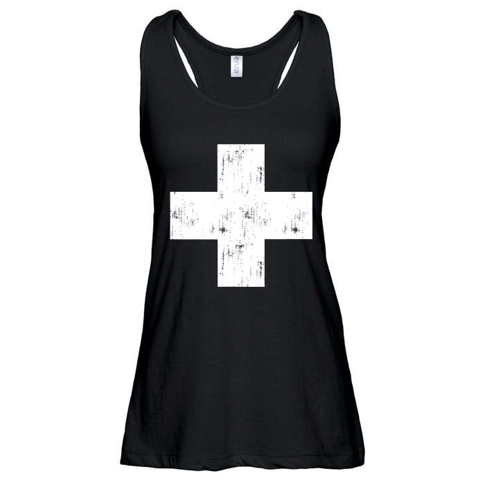 Swiss Vintage Cross Flag Switzerland Ladies Essential Flowy Tank