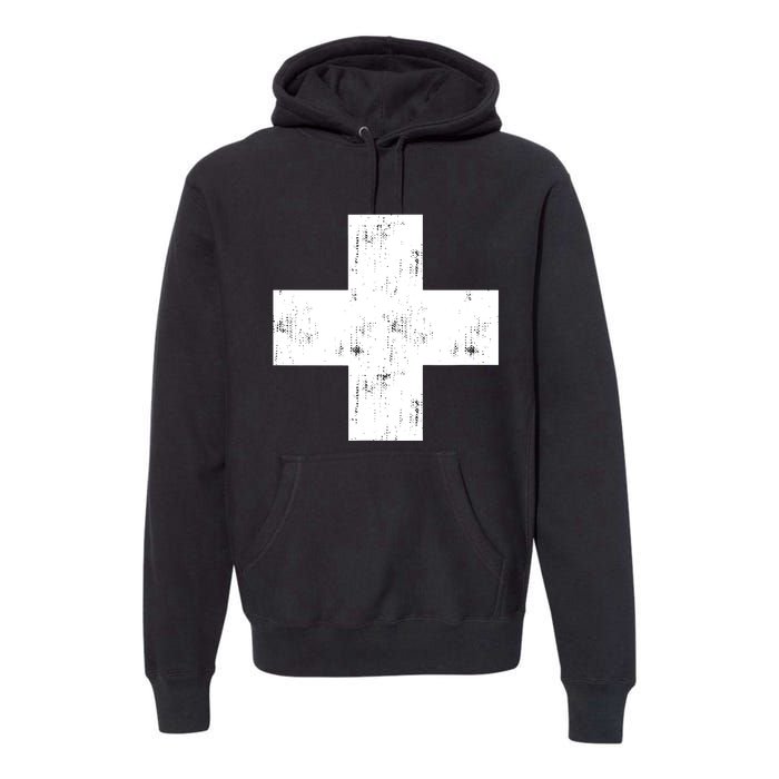 Swiss Vintage Cross Flag Switzerland Premium Hoodie