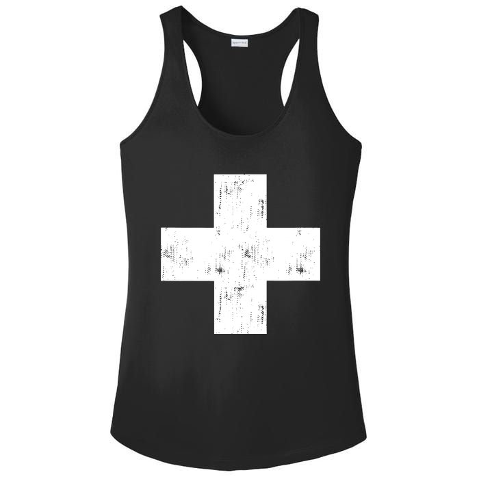 Swiss Vintage Cross Flag Switzerland Ladies PosiCharge Competitor Racerback Tank