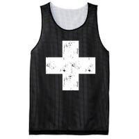 Swiss Vintage Cross Flag Switzerland Mesh Reversible Basketball Jersey Tank