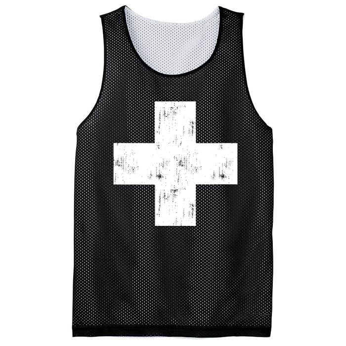 Swiss Vintage Cross Flag Switzerland Mesh Reversible Basketball Jersey Tank