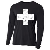 Swiss Vintage Cross Flag Switzerland Cooling Performance Long Sleeve Crew