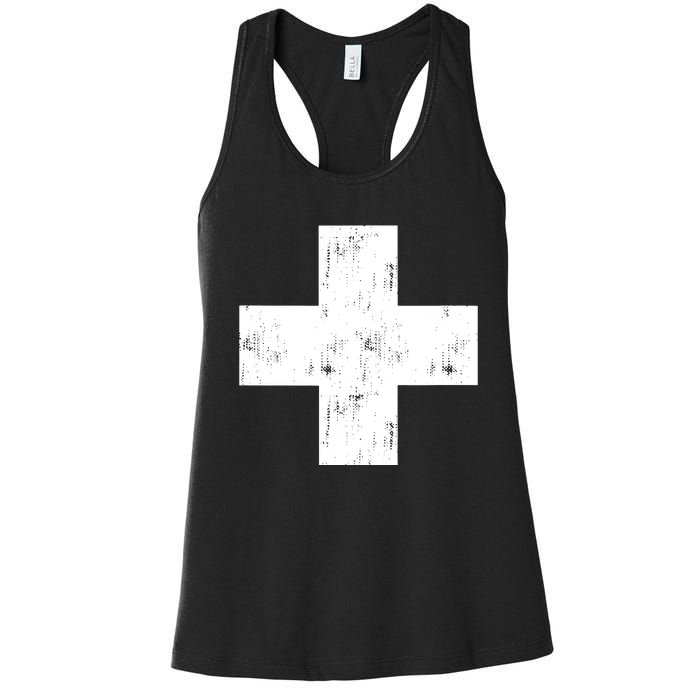 Swiss Vintage Cross Flag Switzerland Women's Racerback Tank