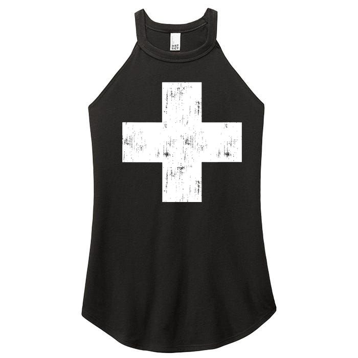 Swiss Vintage Cross Flag Switzerland Women's Perfect Tri Rocker Tank