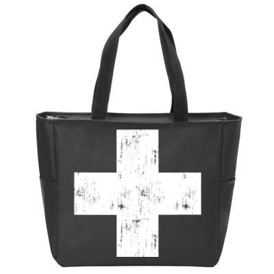 Swiss Vintage Cross Flag Switzerland Zip Tote Bag