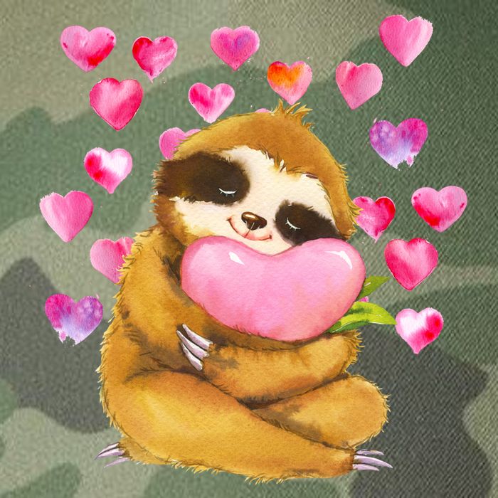 Sloth Valentine's Day Cute Sloth Hugging A Heart Legacy Tie Dye Trucker Hat