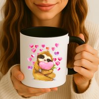 Sloth Valentine's Day Cute Sloth Hugging A Heart Mug