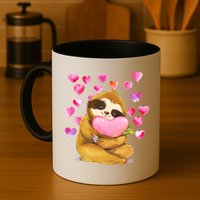 Sloth Valentine's Day Cute Sloth Hugging A Heart Mug