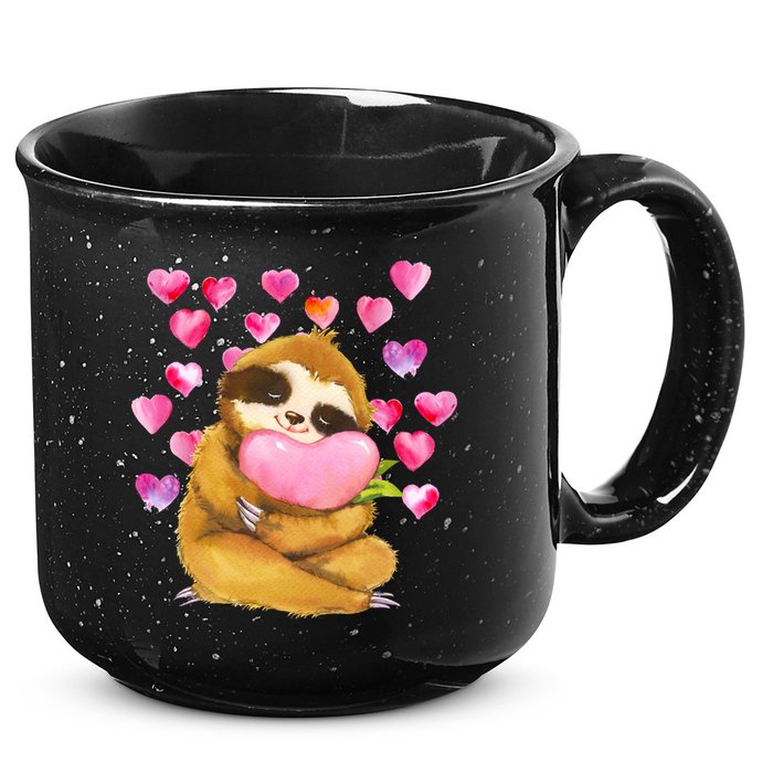 Sloth Valentine's Day Cute Sloth Hugging A Heart 15oz Campfire Ceramic Mug