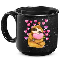 Sloth Valentine's Day Cute Sloth Hugging A Heart 15oz Campfire Ceramic Mug