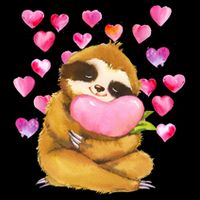 Sloth Valentine's Day Cute Sloth Hugging A Heart PosiCharge Competitor Tank