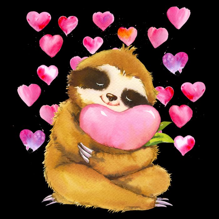 Sloth Valentine's Day Cute Sloth Hugging A Heart Wool Snapback Cap