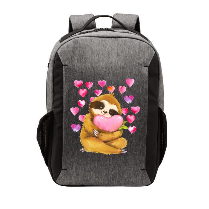 Sloth Valentine's Day Cute Sloth Hugging A Heart Vector Backpack