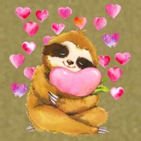 Sloth Valentine's Day Cute Sloth Hugging A Heart Garment-Dyed Women's Muscle Tee