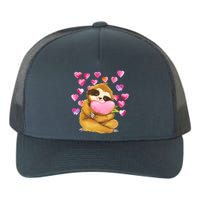 Sloth Valentine's Day Cute Sloth Hugging A Heart Yupoong Adult 5-Panel Trucker Hat
