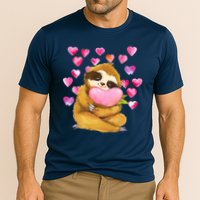 Sloth Valentine's Day Cute Sloth Hugging A Heart Performance Shirt