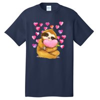 Sloth Valentine's Day Cute Sloth Hugging A Heart Tall T-Shirt