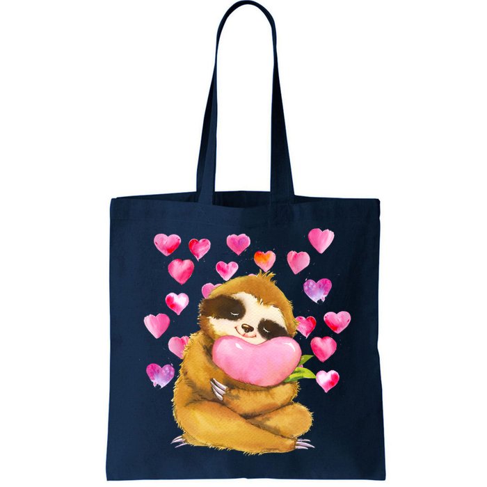 Sloth Valentine's Day Cute Sloth Hugging A Heart Bag