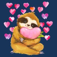 Sloth Valentine's Day Cute Sloth Hugging A Heart Mousepad