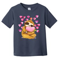 Sloth Valentine's Day Cute Sloth Hugging A Heart Toddler T-Shirt