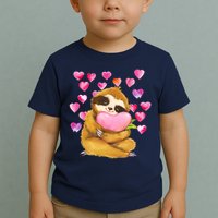 Sloth Valentine's Day Cute Sloth Hugging A Heart Toddler T-Shirt