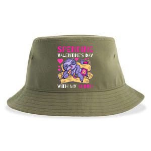 Spending Valentine's Day With My Sloth Gift Sustainable Bucket Hat