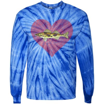 Sauger Valentines Day Fish Love Fingerprint Funny Gift Tie-Dye Long Sleeve Shirt