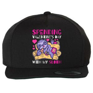 Spending Valentine's Day With My Sloth Great Gift Wool Snapback Cap