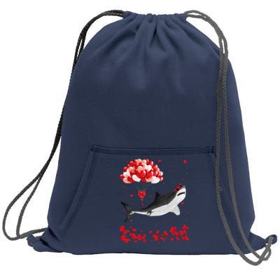 Shark Valentine's Day Cute Heart Animals Lover Gift Sweatshirt Cinch Pack Bag