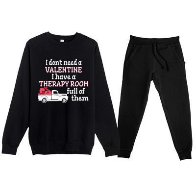 Slp Valentine's Day For Speech Language Therapist Cool Gift Premium Crewneck Sweatsuit Set