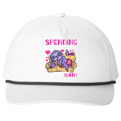 Spending Valentine's Day With My Sloth Gift Snapback Five-Panel Rope Hat