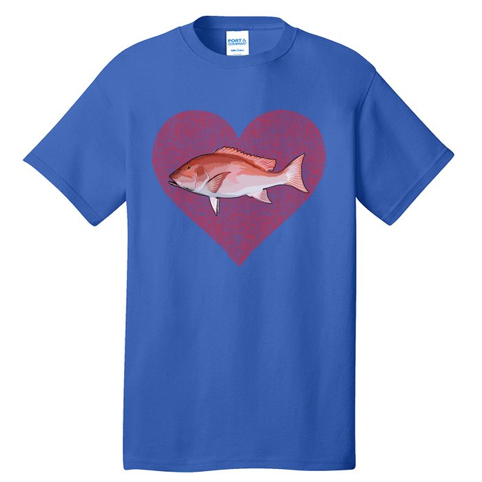 Snappers Valentines Day Fish Love Fingerprint Cute Gift Tall T-Shirt