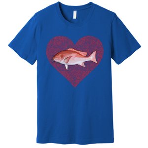 Snappers Valentines Day Fish Love Fingerprint Cute Gift Premium T-Shirt