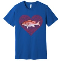 Snappers Valentines Day Fish Love Fingerprint Cute Gift Premium T-Shirt