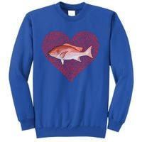 Snappers Valentines Day Fish Love Fingerprint Cute Gift Tall Sweatshirt