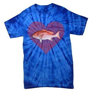 Snappers Valentines Day Fish Love Fingerprint Cute Gift Tie-Dye T-Shirt