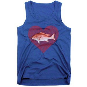 Snappers Valentines Day Fish Love Fingerprint Cute Gift Tank Top