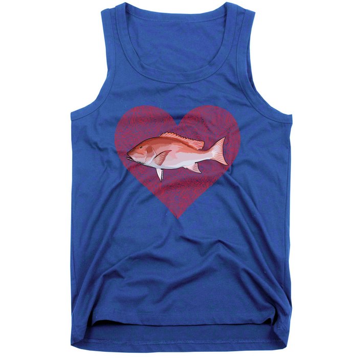 Snappers Valentines Day Fish Love Fingerprint Cute Gift Tank Top