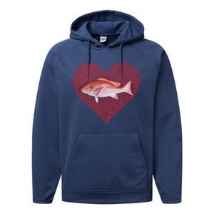 Snappers Valentines Day Fish Love Fingerprint Cute Gift Performance Fleece Hoodie