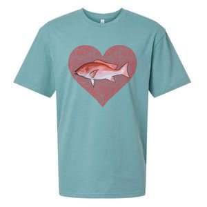 Snappers Valentines Day Fish Love Fingerprint Cute Gift Sueded Cloud Jersey T-Shirt