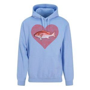 Snappers Valentines Day Fish Love Fingerprint Cute Gift Unisex Surf Hoodie