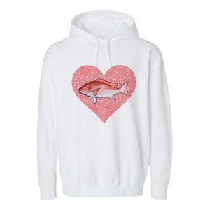 Snappers Valentines Day Fish Love Fingerprint Cute Gift Garment-Dyed Fleece Hoodie