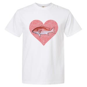 Snappers Valentines Day Fish Love Fingerprint Cute Gift Garment-Dyed Heavyweight T-Shirt