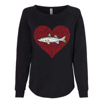 Snook Valentines Day Fish Love Fingerprint Gift Womens California Wash Sweatshirt